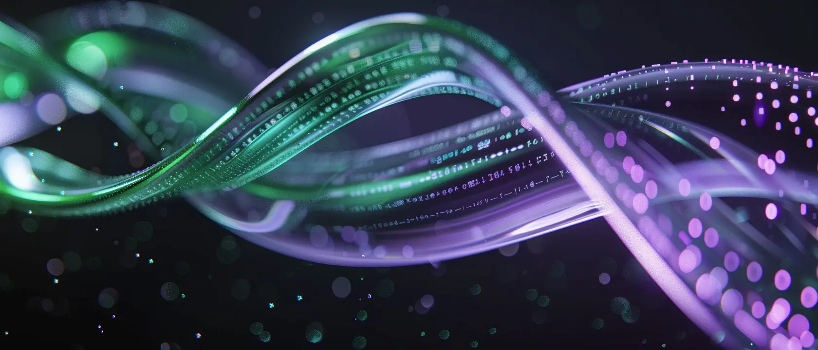 Abstract green and purple Spark learning loop